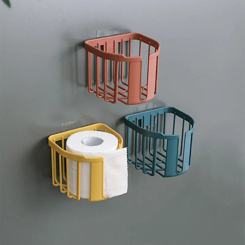 Punch-Free Wall-Mounted Toilet Paper Holder