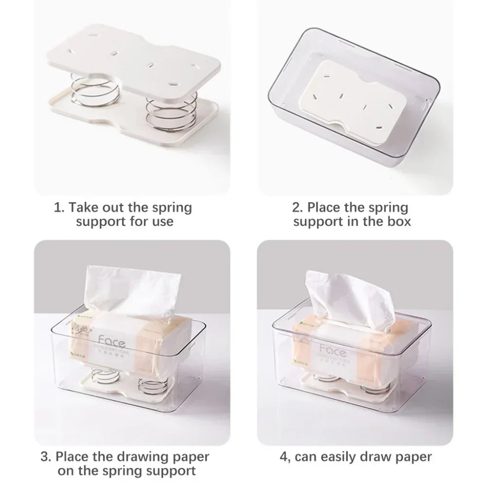 Automatic Spring Tissue Holder – Inner Tray for Car & Kitchen Use