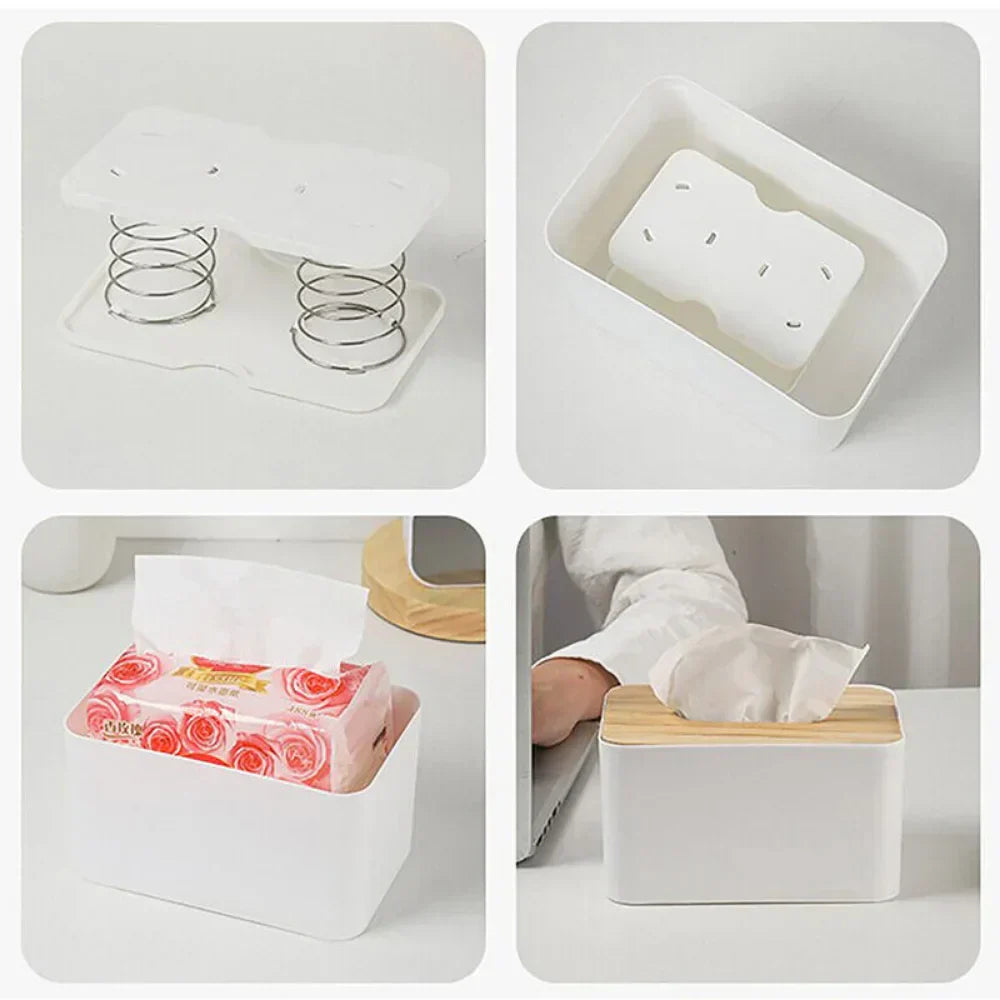 Automatic Spring Tissue Holder – Inner Tray for Car & Kitchen Use
